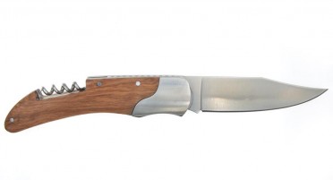 Corsica Knife in Oak with corkscrew and Push button system