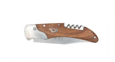 Corsica Knife in Oak with corkscrew and Push button system