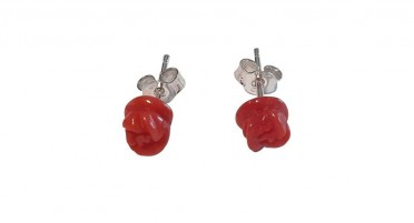 8 mm corail rouge rose post Boucles d'oreilles en solide argent sterling 925-NOUVEAU!