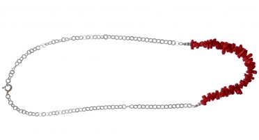 Bonifacio Coral Points 1/2 Necklace with Silver Chain