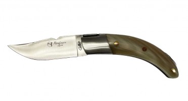 Corsican Le Rondinara knife with a horn point handle and a stainless steel blade