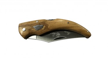 Couteau de berger en plein manche d'olivier - modèle 18 cm ouvert et lock-back