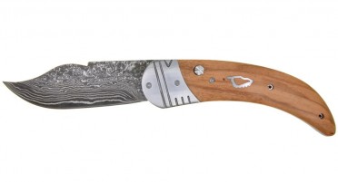 Corsican knife to assemble yourself as a kit in a box - olive wood handle and Damascus blade