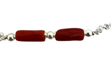 Bracelet pour enfant en Argent avec tronçons en Corail rouge