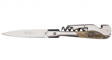 Vendetta Ram Horn Knife with Corkscrew and Safety System